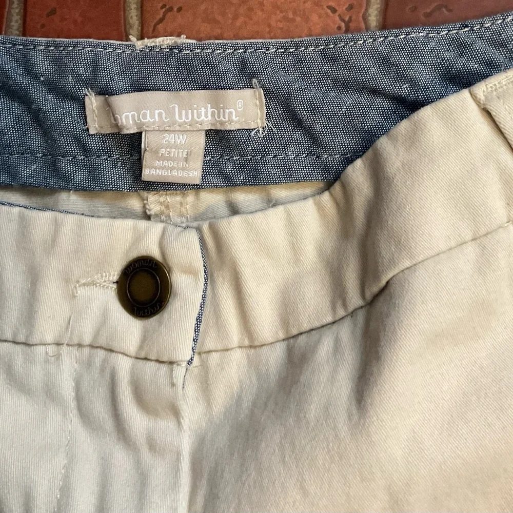 Woman Within Petite Cream Capris - Picture 3 of 3